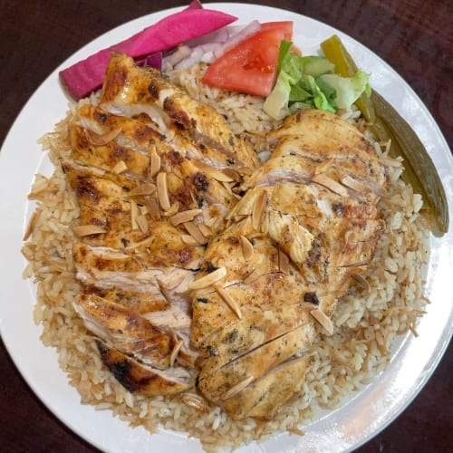 Grilled Chicken Over Rice.