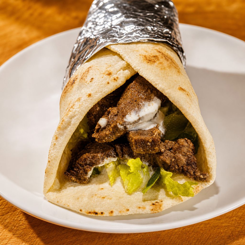 Beef Shawarma Pita.