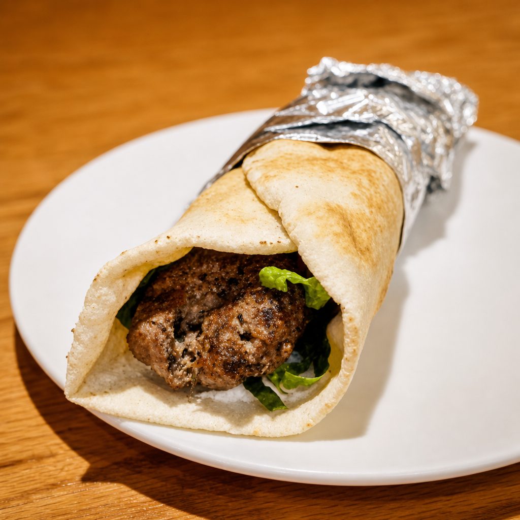 Beef Kabob Pita.