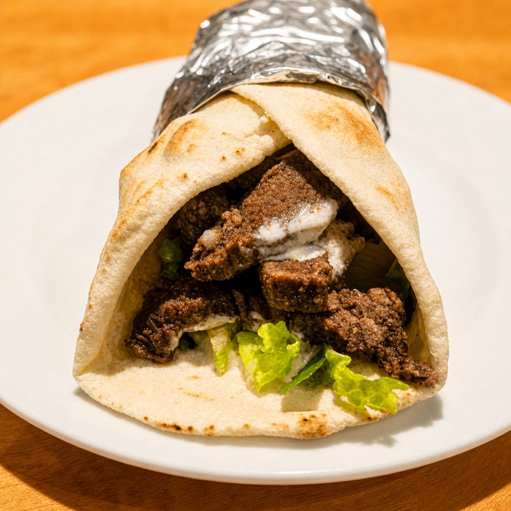 Beef Shawarma Pita Combo.